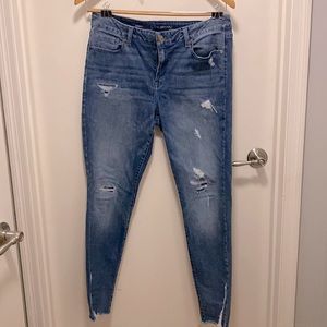 Lane Bryant Distressed Skinny Blue Jeans 14
